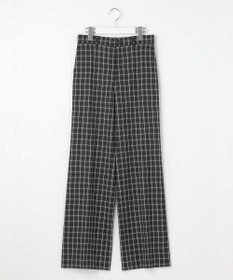 自由区 L 【19号サイズまで展開・定番人気・新色】TRギャバチェック柄ストレート パンツⅡ