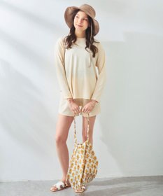 OP／FILA 【Ocean Pacific】シワ加工ラッシュガード付き タンキニデザイン水着4点セット