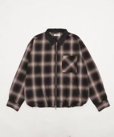 WEGO 【ユニセックス着用ITEM/MLサイズ展開】オンブレチェックシャツジャケット