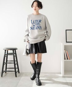 WEGO ウェーブロゴジャガードニットプルオーバー