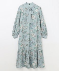 GRACE CONTINENTAL フラワー刺繍ボウタイワンピース