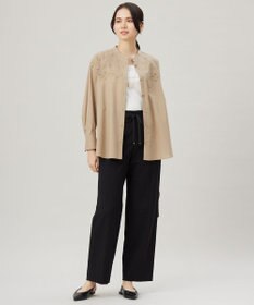 自由区 【洗える】エンブロイダリーブロードシャツ ブラウス