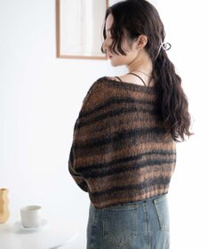 WEGO 段染めボーダーモヘアライクニット