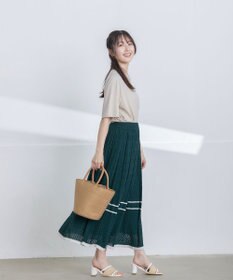 Tiaclasse クロシェ編み配色ニットスカート