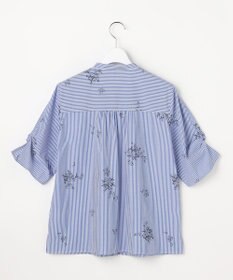 J.PRESS LADIES 【一枚で着映え】ストライプ×フラワープリント ブラウス