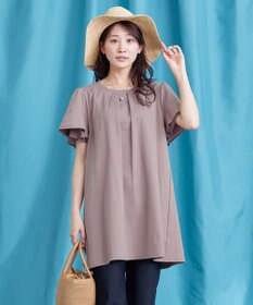 Tiaclasse 【UVケア・接触冷感】“あまラク” シフォンフレアスリーブカットソーチュニック
