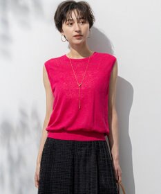 23区 【洗える】ピュアリネンハイゲージ ノースリーブ ニット