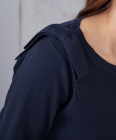 Tiaclasse 【洗える】ショルダーリボンニットトップス