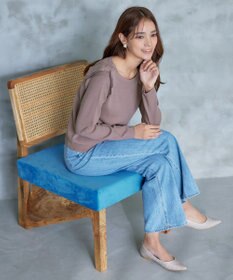 Tiaclasse 【洗える】ショルダーリボンニットトップス