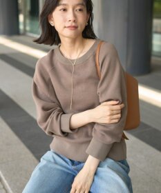 AMERICAN HOLIC ソフトコットンスウェットライクニットトップス