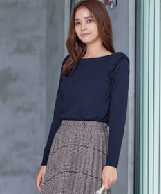 Tiaclasse 【洗える】ショルダーリボンニットトップス