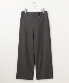 J.PRESS LADIES S シャンブレー2wayストレッチ ワイド ストレート パンツ