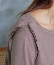 Tiaclasse 【洗える】ショルダーリボンニットトップス