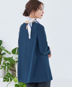 Tiaclasse 【新色追加・洗える】裏起毛ジョーゼット胸元タックチュニックブラウス