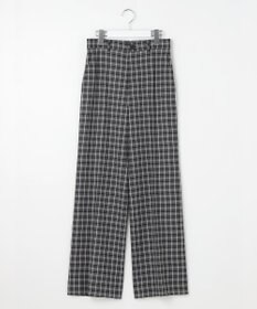 自由区 L 【19号サイズまで展開・定番人気・新色】TRギャバチェック柄ストレート パンツⅡ