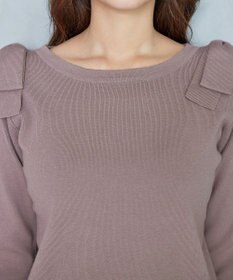 Tiaclasse 【洗える】ショルダーリボンニットトップス