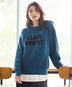 ANY L スウェットライクフェザーロゴニット