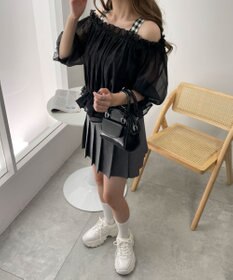 WEGO 【２点セット】キャミSETオーガンジーオフショルブラウス