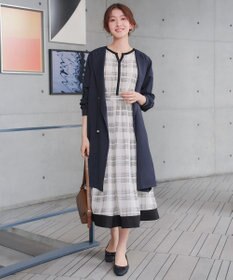 Tiaclasse L シアーチェック配色ワンピース