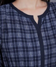 Tiaclasse L シアーチェック配色ワンピース