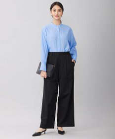 自由区 【洗える】ライトフィールジャージータックワイド パンツ