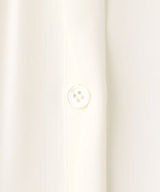 ICB 【洗える】BackSatinAmunzen 5分袖ラッフルデザインブラウス