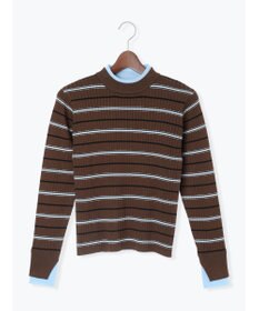 Te chichi 配色レイヤードリブニットプルオーバー