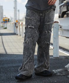 WEGO ダーツフリンジデニムパンツ