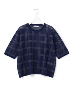 ICB L シアーチェック ニットT