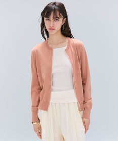 BEIGE， 【洗える】NADIA / レザーラインジップカーディガン