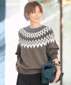 自由区 フェアアイル ニット グレー系