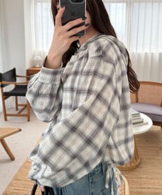 WEGO チェックショートフードシャツ