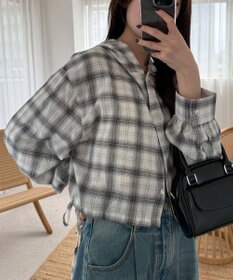 WEGO チェックショートフードシャツ