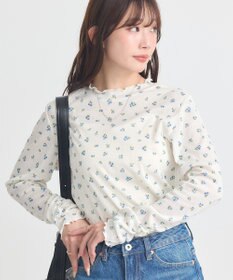 earth music&ecology ハイネックフラワーメロープルオーバー