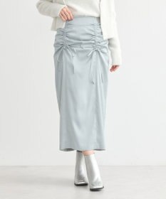 earth music&ecology フロントドロストリボンナロースカート