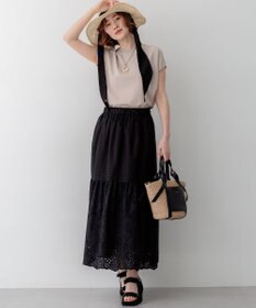 23区 L 【先行予約】レーヨンポリエステルストレッチ フレンチスリーブ ニット