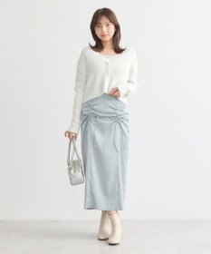 earth music&ecology フロントドロストリボンナロースカート