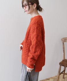 AMERICAN HOLIC ローゲージアラン柄ニットプルオーバー