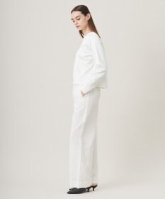 ICB 【洗える】 ライトスラブツイード ワイドパンツ