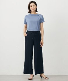 J.PRESS LADIES L 【洗える・吸水速乾・接触冷感・セットアップ対応】Light ジョーゼット ワイド パンツ