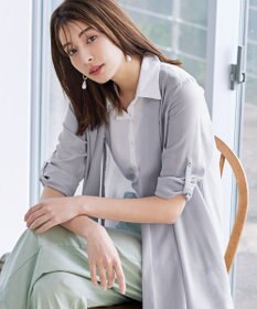 Tiaclasse L 【洗える】シフォンドレープカーディガン