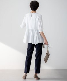 23区 L 【セットアップ対応/防シワ性/洗える】アイアスマットストレッチ テーパード パンツ