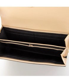 UNBILLION perche 牛革×ハラコ風ドットダブルかぶせ長財布