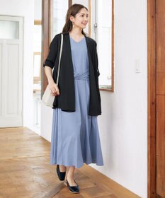 Tiaclasse L 【洗える】シフォンドレープカーディガン