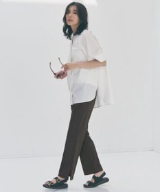 UNFILO 【ウエストゴム】UVカット ドライトリコット セミフレアパンツ