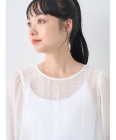 earth music&ecology キャンディースリーブシアーブラウス