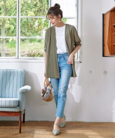 Tiaclasse L 【洗える】シフォンドレープカーディガン