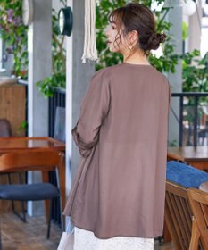 Tiaclasse L 【洗える】シフォンドレープカーディガン