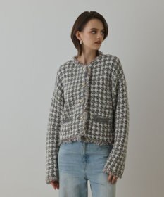GRACE CONTINENTAL ツイードニットショートカーディガン