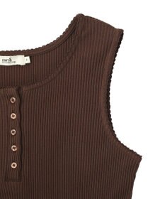 earth music&ecology 【綿100％】ピコミシンヘンリーネックタンクトップ